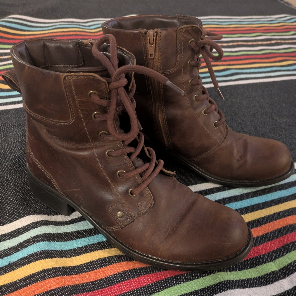 Clarks Orinoco Spice Brown Snuff Leather Lace Up Boots